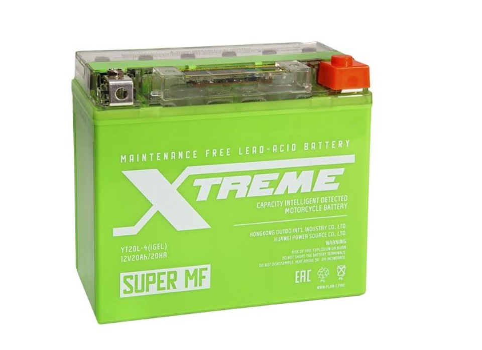 АКБ Moto Xtreme YT20-4 iGEL (20 А/ч) индик обр