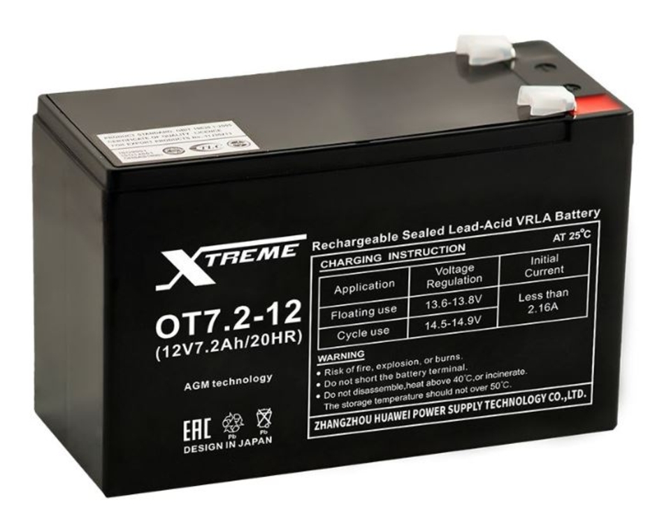 АКБ Moto Xtreme VRLA 12В (7.2 А/ч) ОТ7.2-12