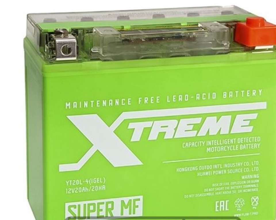 АКБ Moto Xtreme YT20-4 iGEL (20 А/ч) индик пр