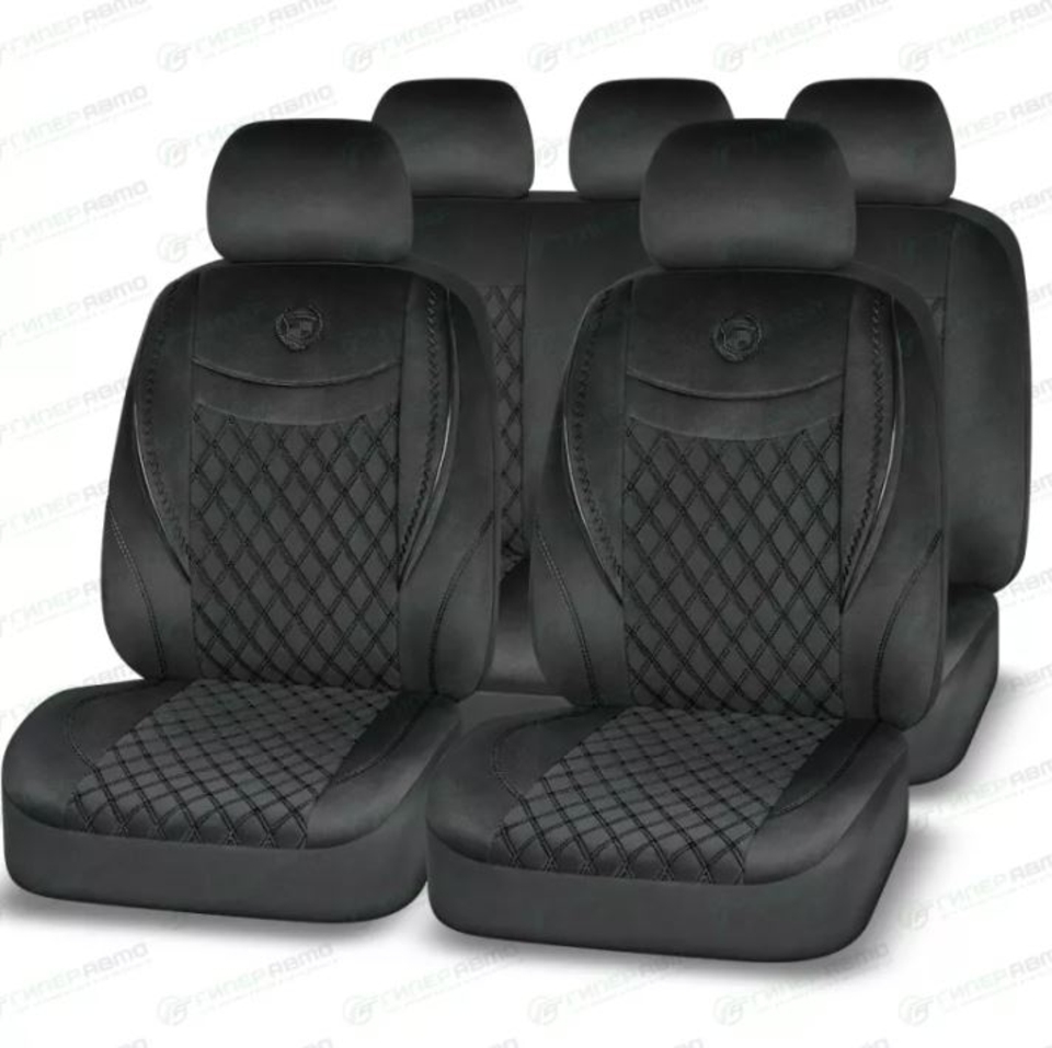 Авточехлы ELEGANT черный SRS AIRBAG, 5мм. поролон, 6 молнии, 11 предметов ELG1000