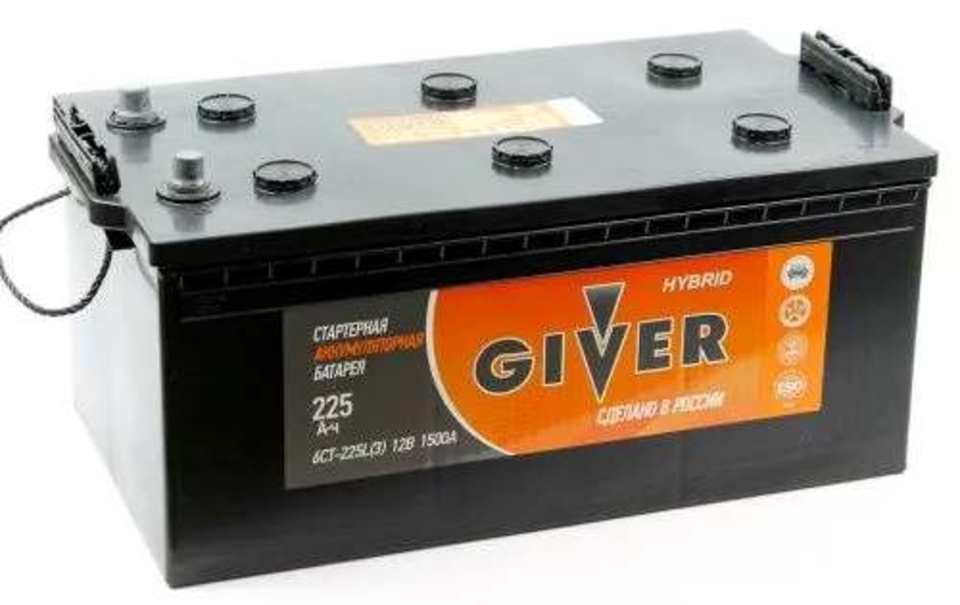 Аккумулятор GIVER HYBRID 6CT-225 (3) евро конус 225Ач