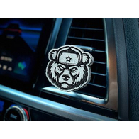 Дефлектор на магните Медведь в шапке черно-белый