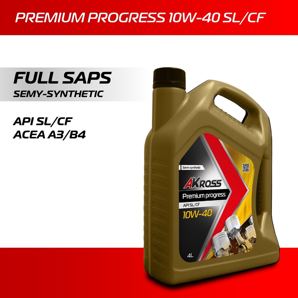 Масло моторное п/синт. AKross PREMIUM PROGRESS 10W-40 SL/CF (4л)
