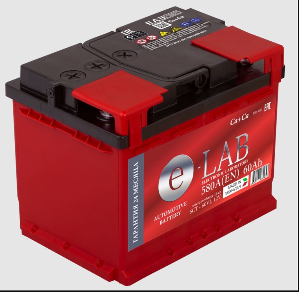 Аккумуляторная батарея Elab 6CT-60R 60Ач 580А