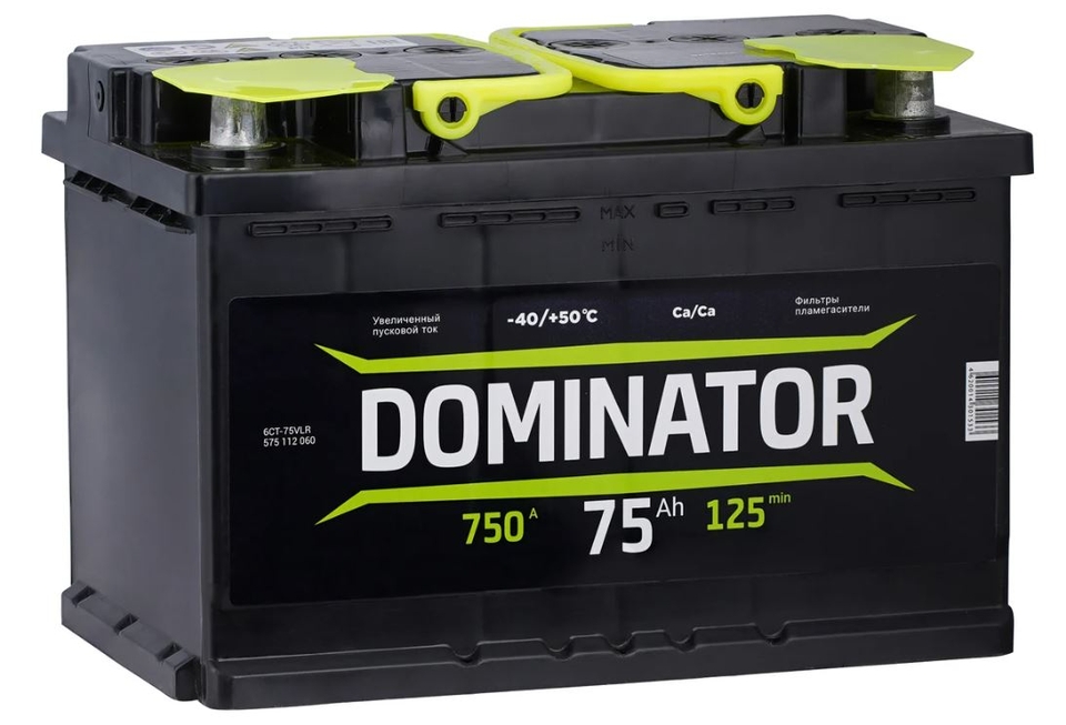 Аккумулятор Dominator 6СТ-75 (VLR) 75Ач