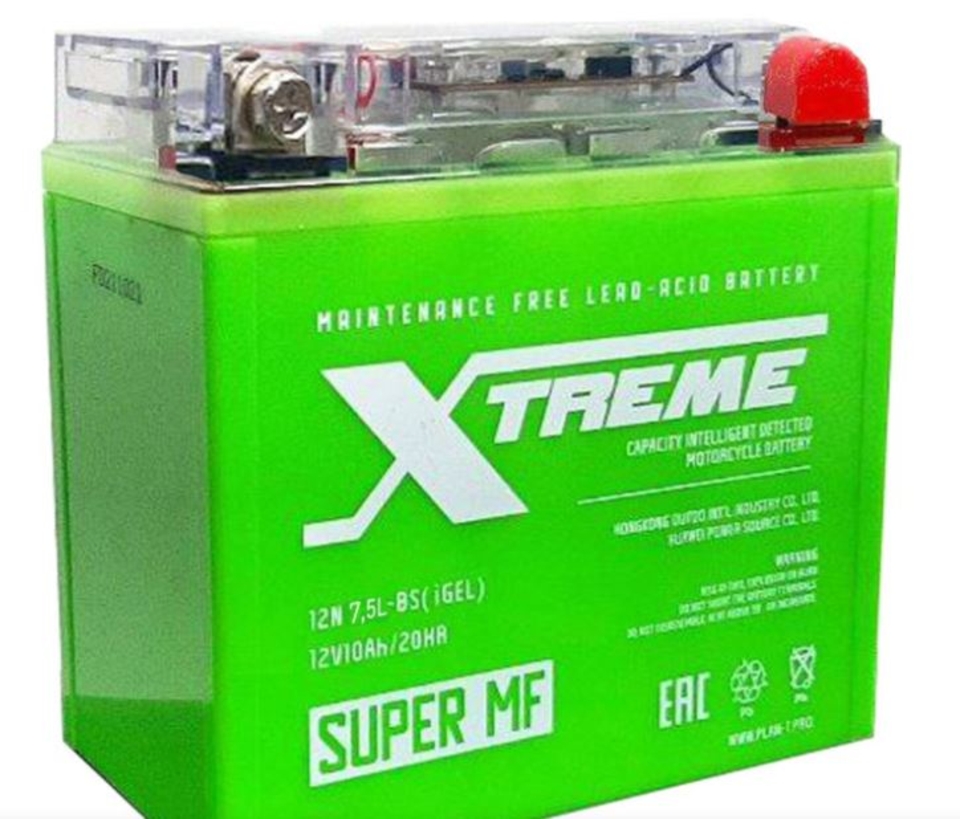АКБ Moto Xtreme 12N7.5L-BS iGEL (7.5А/ч) обр