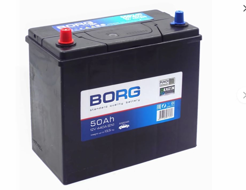 Аккумулятор BORG Standart Asia 55B24R 50Ач 440А