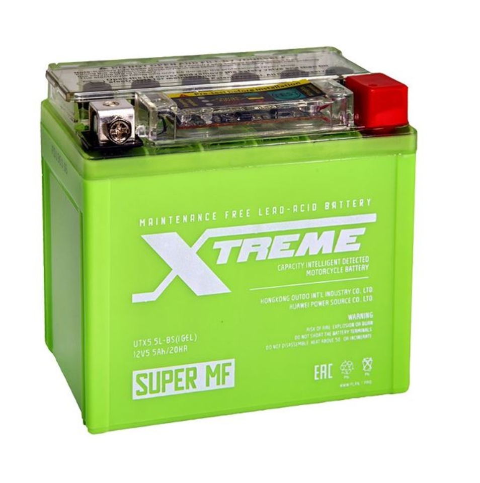АКБ Moto Xtreme UTX 5.5L (YTX5L)-BS iGEL (5.5Ач) обратный