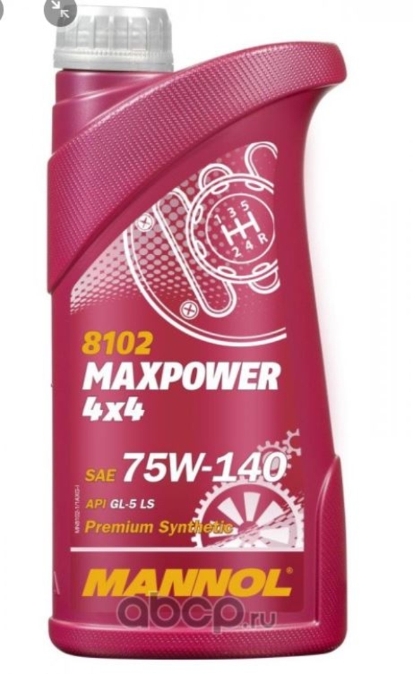 Масло трансмиссионное синтетическое 4x4 75W-140 Mannol GL-5 (1л) 8102