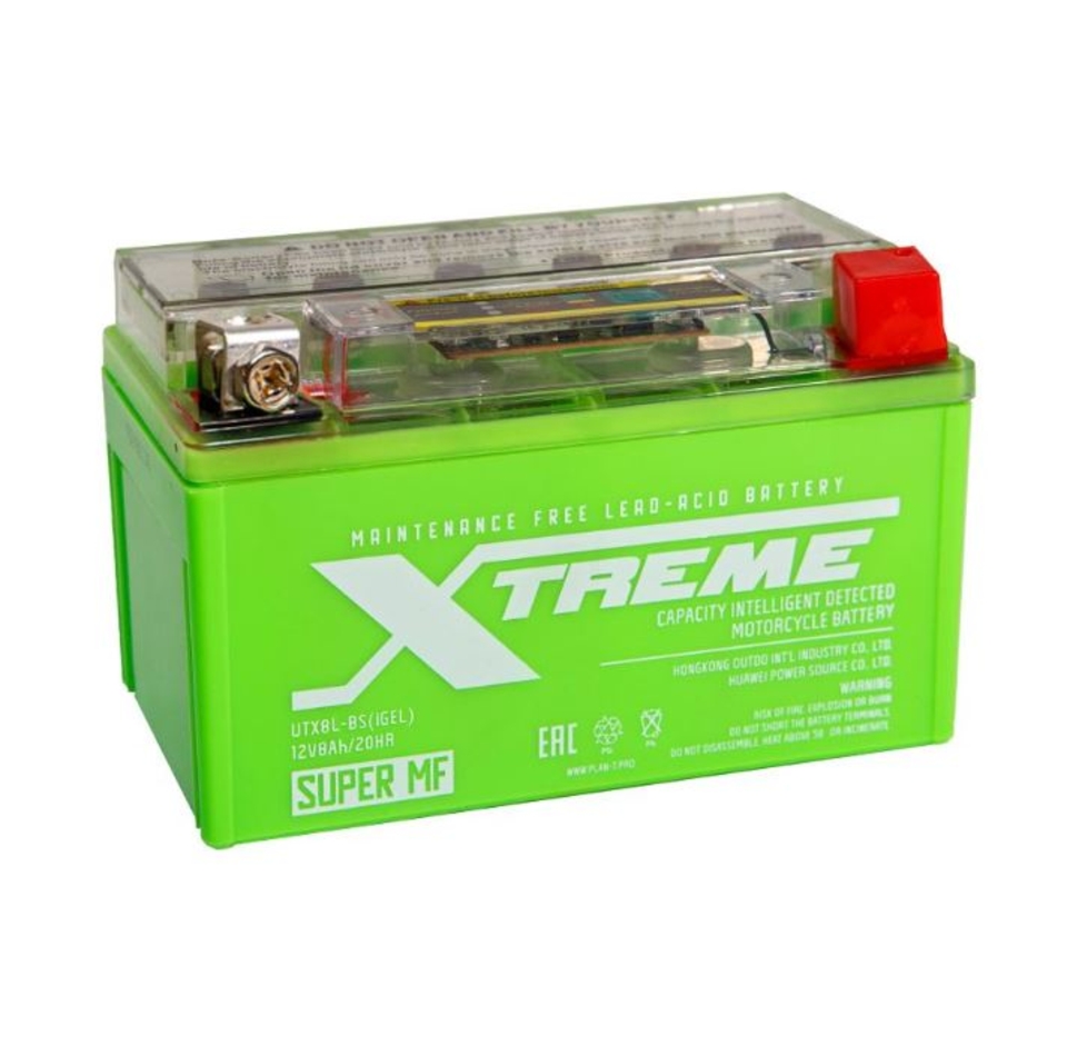 АКБ Moto Xtreme UTX 8L(YTX7L)-BS iGEL (8А/ч) обратный