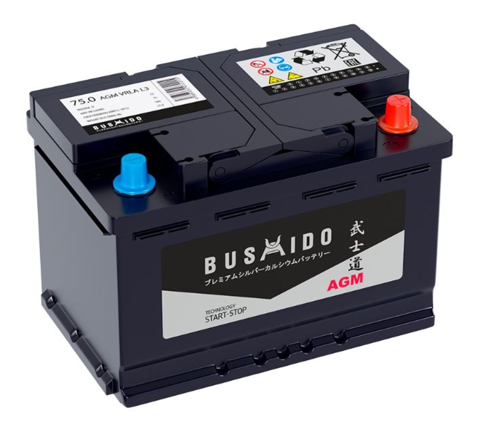 Аккумулятор BUSHIDO AGM 75 обр (L3,0) JYC 75Ач 760А.