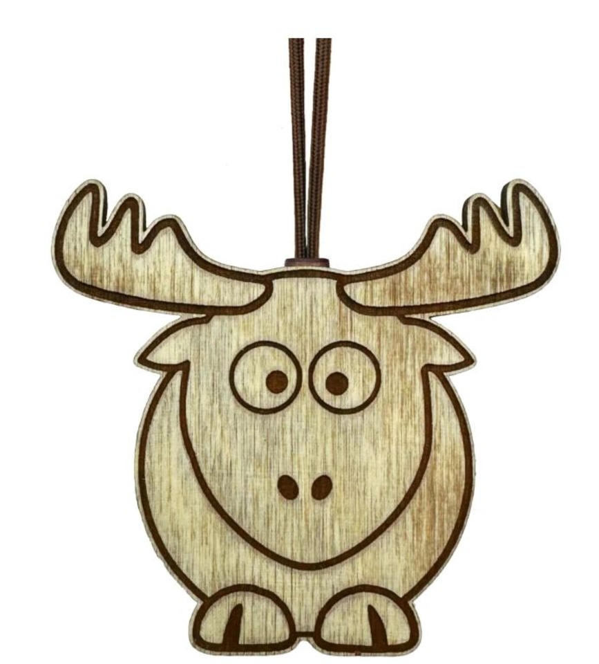 Ароматная подвеска Лось в коричнево-белом цвете