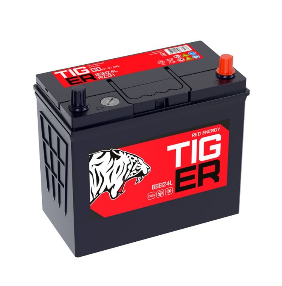 АКБ TIGER Red Energy 50 обр (65В24L PS) 50Ач 460А