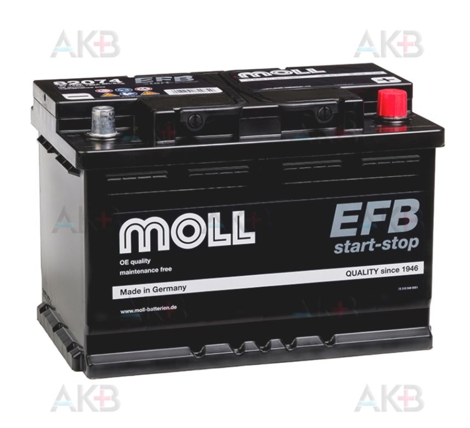 Аккумулятор MOLL L3.0 EFB 74Ач. 780А. (82074)