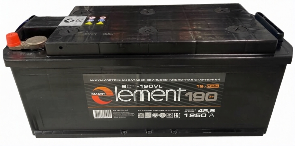 Аккумуляторная батарея Smart Element 6CT-190VL (3) болт 190 Ач 1250 А