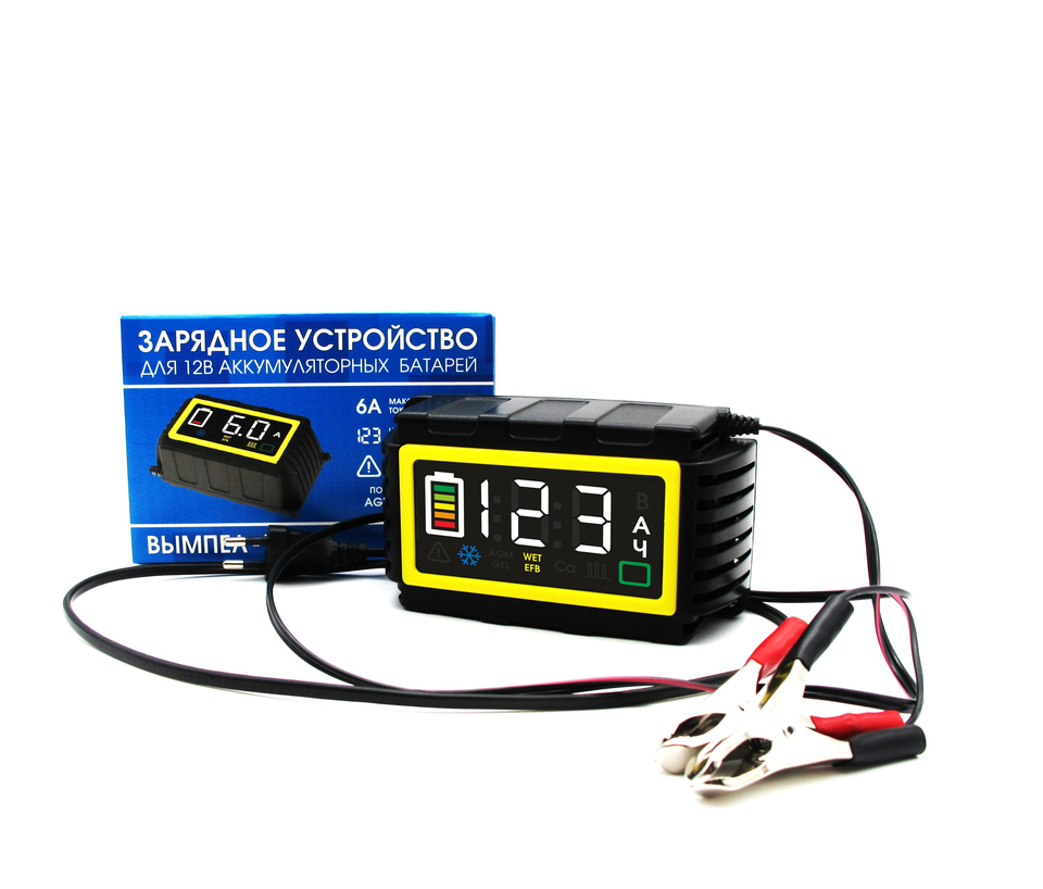 Зарядное устройство "ВЫМПЕЛ-13" (автомат, 6А, LED экран, мал.корпус)