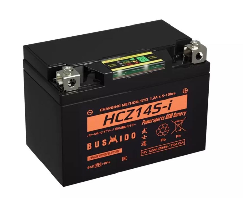 Аккумулятор Мото BUSHIDO HCZ14S-i (YTZ14S 12.5Ah) пр.