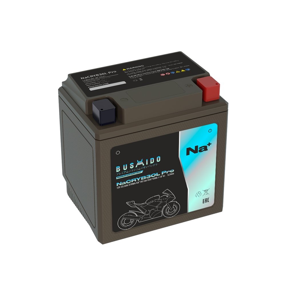 Аккумулятор Мото BUSHIDO NaCRYB30L pro (YB30L-BS) 22Ah обр